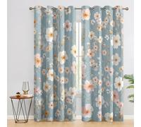 NIYAKA Rideau Occultant Floral Rose, Rideau Occultant Thermiques Fleur, Tenture Opaque à Oeillets Isolation Lumiere Salon Decoration Chambre, 140x240 cm (LxH)