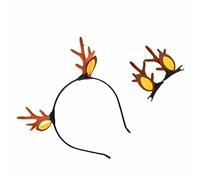 NIYANGLE 1 Ensemble Bandeau et Épingles à Cheveux Forme de de Renne Accessoires de Fête Mignons pour Marron