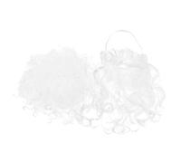 NIYANGLE 1 ensemble de déguisement de barbe de Père Noël : perruque et barbe de Père Noël pour homme, fausse barbe blanche avec texture réaliste pour les rassemblements de Noël et les événements