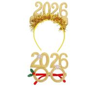 NIYANGLE 1 ensemble de -têtes et lunettes de Nouvel An : pinces à cheveux et lunettes pour les fêtes du Nouvel An - pour ajouter une touche de fun à votre célébration