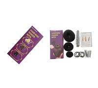 NIYANGLE 1 Ensemble Kit Accessoires pour Chignon de Outil Coil et Élastiques Noir