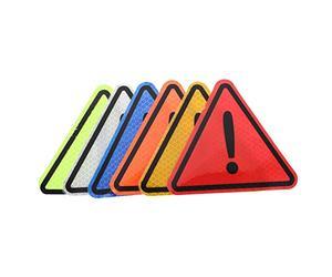 NIYANGLE 1 Jeu autocollant réfléchissant triangle étiquettes de danger panneaux de danger de voiture triangulaires catadioptre reflecteur autocollants de voiture personnalité