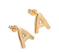 NIYANGLE 1 paire de boucles d'oreilles lettre A : boucles d'oreilles alphabet minimalistes pour femmes, bijoux élégants avec initiales pour un usage quotidien tendance