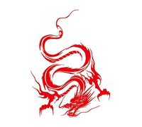 NIYANGLE 1 Pc de machine de totem de dragon Sticker pâte automobile autocollants pour voiture - Décalque capot auto - Sticker dragon chinois etiquette autocollante PVC rouge