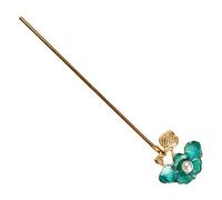NIYANGLE 1 Pièce Épingle à Cheveux De La Feuille De Lotus Rétro Épingles à Cheveux Pour Femmes En Forme De Clip Rétro Et Droit Fait à La Main Décoration Des Cheveux Bleu