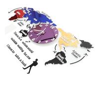 NIYANGLE 1 Set Horloge Murale Carte du Monde Acrylique Colorée Horloge Murale Décorative Silencieuse Fonction Lumineuse pour Couloir et Restaurant