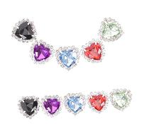 NIYANGLE 10 Pièces Boucle accessoires de couture en strass Perles pour la fabrication de bijoux strass de l'artisanat gemmes de couture coeur strass flatback laiton