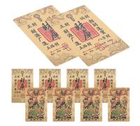 NIYANGLE 10 Pièces Carte Amulette du Dieu Richesse, Gravure Détaillée | Format Portable, Résistante à L’usure la Décoloration, pour Bureau et Maison, Nouvel An Lunaire