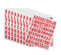 NIYANGLE 10 pièces Lot de Autocollants Adhésifs Lettres et Chiffres Rouges Vinyle Stickers Alphabet pour Boîte Aux Lettres Fenêtres Portes Voitures et Projets DIY Personnalisés