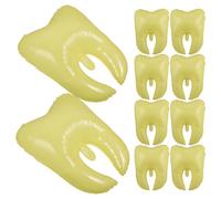 NIYANGLE 10 pièces Lot de Ballons Dent PE Jaune Décorations de Fête Première Dent pour Garçon Fille Garçon Ballons Thème Résistants pour Anniversaires et Shower