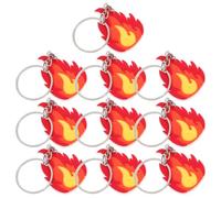 NIYANGLE 10 pièces Lot de Porte-clés Flamme Pompier Décorations pour Fête Anniversaire Camion de Pompier Support et Symbole Héroïque pour Invités et Fête Thématique