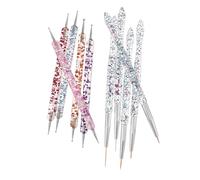 NIYANGLE 10 Pièces Press Nail Dotting Tools Set Double-ended Nail Art Pens With Embossing Brushes For Precise Manicure Detailing And Creative Flower Patterns