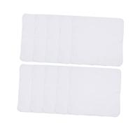 NIYANGLE 10 Pièces Serviette D'allaitement En Coton Double Couche 28x28cm Blanche Pour Démaquillage Et Bavoir Bébé (bordure Bleue)