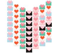 NIYANGLE 100 Cartes de Vœux en Papier de Cœur 5 Couleurs Assorties Cartes de Message Vierges pour Anniversaire Saint-Valentin et Occasions Spéciales