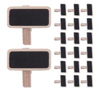 NIYANGLE 100 Mini Tableaux Noirs Rectangulaires 3,5 Cm avec Pinces en Bois, Étiquettes Réutilisables pour Buffets, Porte-mémos Pratiques et Décorations Événementielles, Supports