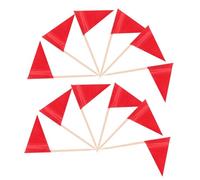 NIYANGLE 100 pièces Drapeaux pour Cure-dents Rouges Petits Marqueurs Triangles pour Fromage Fruits Desserts Présentation Élégante Buffet