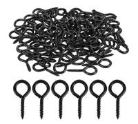 NIYANGLE 100 Pièces Petit Piton à Vis Noir en Acier au Carbone, Crochet Robuste pour Suspendre Plantes et Guirlandes Lumineuses, pour Usage Quotidien et Bricolage Extérieur