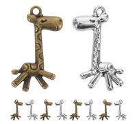 NIYANGLE 100pièces Breloques Animaux Mignons Métal Création Bijoux Pendentif Girafe Breloques Animaux du Zoo Bijoux Girafe Connecteurs