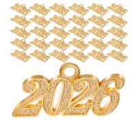 NIYANGLE 100pièces Breloques Chiffres Alliage Accessoires pour Création Bijoux Colliers Bracelets Porte-clés DIY Décoration Année Nouvelle Diplôme