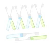 NIYANGLE 10pièces Brosses à Dents Pliables De Voyage Lot De Brosses à Dents Bleues Vertes Pour Nettoyage Et Pratique Camping