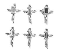 NIYANGLE 10pièces Décorations Métal Croix Pour Nail Art Avec Strass Brillants Charms Nail Art Rhinestone Pour Événements Festifs Et Carnaval