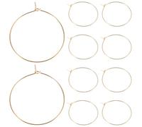 NIYANGLE 10pièces Lot de Grandes Créoles Rondes pour Femmes Boucles Oreilles Métal Fines et Larges Bijoux Minimalistes Pendants
