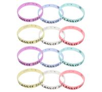NIYANGLE 12 Pièces Bracelet Lumineux en Silicone pour Étudiants, Peau Sensible, pour Fêtes Universitaires et Soirées de Remise de Diplômes, Résistant et Confortable