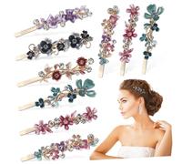 NIYANGLE 12 Pièces Épingle à Cheveux Fleur Vintage Mesdames Mignon Casque Invité Élégant Accessoires Habillé Couleur Des Roses Décoration Fleurs Policier Soie Floral Barrette Pour Alliage