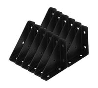 NIYANGLE 12 Pièces Équerre D'angle Triangulaire en Acier Laminé à Froid Noir, Support Robuste pour Meubles et Armoires, Résistant au Desserrage, pour Bureau et Espaces Commerciaux