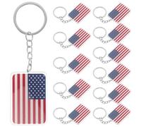 NIYANGLE 12 Pièces Porte-clés Facile à Attacher Acrylique Design Unique et Créatif Patriotique Fête de L'indépendance Américaine pour Usage Quotidien et Publics