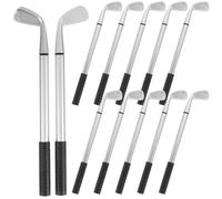 NIYANGLE 12 Pièces Stylo à Bille de Golf en Métal Design Dur et Cadre en Alliage D'aluminium, Présent Rentrée pour Décoration de Bureau ou Anniversaire, Noir et Solide