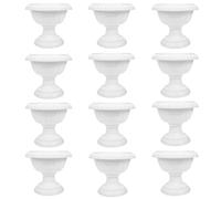 NIYANGLE 12 Pièces Urne à Fleurs Romaine Mini en Plastique Blanc