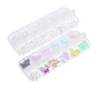 NIYANGLE 120 Pièces Décoration Manucure Ours Breloques Pour Ongles Forme D'ailes Résine Acrylique Lot