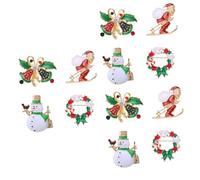NIYANGLE 12pièces Broches De Noël Alliage De Accessoires De Vêtements Avec Design Festif Double Cloche Bonhomme De Couronne De Colombes Père Noël