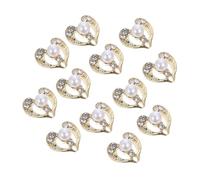 NIYANGLE 12pièces Décorations Nail Art Diy Clous Ongles Forme De Cœur Bijoux De Manucure Brilliants Pour Ornements De Nails