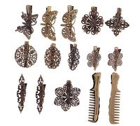 NIYANGLE 15pièces Barrettes Cheveux Vintage pour Filles Pinces à Cheveux Simples Style Épingles Jolis Accessoires pour Femmes Style Aléatoire