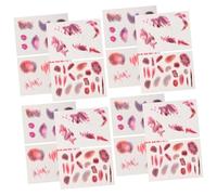 NIYANGLE 16 Feuilles Temporaires Halloween Cicatrices Réalistes Faux Blessures Maquillage Zombie sans Effort Autocollants Plaies pour Cosplay et Fêtes Masquées