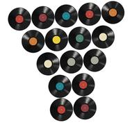 NIYANGLE 16 pièces Stickers Muraux Disques Vinyles Décoratifs pour Décoration Murale Vintage Bar Salon Chambre Thème Musique
