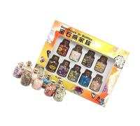 NIYANGLE 1ensemble Échantillon De Pierres Naturelles Bouteilles De Cristaux Bruts Pour Décoration Et Éducation Pierres Ornementales Uniques Kit Apprentissage Minéraux
