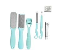 NIYANGLE 1ensemble Kit De Pédicure Professionnel Outils De Nettoyage Des Peaux Mortes Et Cuticules Pour Hommes Et Femmes Réutilisables Et Lavables Pratique Et Portable Bleu Ciel