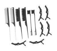 NIYANGLE 1ensemble Peigne à Teaser Et Brosse à Edges Pour Coiffure Peignes De Séparation Et Avec Clips Alligator Pour