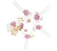 NIYANGLE 1ensemble Peigne Et Épingles à Cheveux Perles Pour Mariée Accessoires De Coiffure Élégants Avec Fleurs De Peigne u Doré Pour Mariage Et Événements Spéciaux