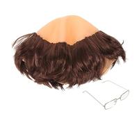 NIYANGLE 1Ensemble Perruque de Chauve Lunettes Accessoire de Déguisement pour Halloween et Fête Cosplay Perruque Masculine Unique et Chic pour Adultes