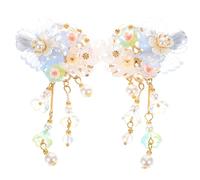 NIYANGLE 1Paire Of Aesthetic Chinese Hair Accessories With Tassel Flower Hair Clips For Women Sweet Design For Weddings And Special Occasions