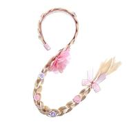 NIYANGLE 1pièce Bandeau Fille Perruque Rose Avec Tresse Colorée Accessoire De Coiffure Pour Costume Cosplay Et Quotidien