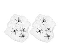 NIYANGLE 2 Ensembles Décorations d'halloween Toile Araignée Blanche en Plastique et Coton, Facile à Utiliser et Décorer, pour Décoration de Maison ou Scène de Spectacle