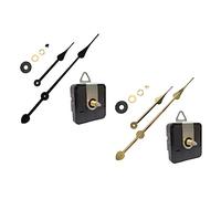 NIYANGLE 2 ensembles Mécanisme Horloge Silencieux DIY Mouvement Quartz Remplacement Aiguilles pour Horloge Murale Noir et Or