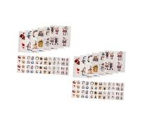 NIYANGLE 2 Ensembles Temporaires de Noël Étanches Autocollants Corps Festifs Cartoon Christmas pour Fêtes Hiver Père Noël Cerf Faux Résistants Peeling