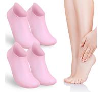 NIYANGLE 2 Paires de Chaussettes Semelle Antidérapante Hydratantes en Silicone Taille Xl Flexibles et Faciles à Enfiler pour Pieds Secs et Crevassés pour Soin des Pieds