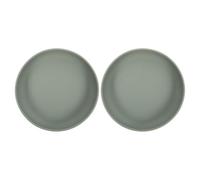 NIYANGLE 2 Pièces Assiette Silicone Antidébordement avec Ventouse pour Seniors et Personnes Handicapées Assiette à Sections Séparées et Bord Anti-débordement Vaisselle Légère et Facile à